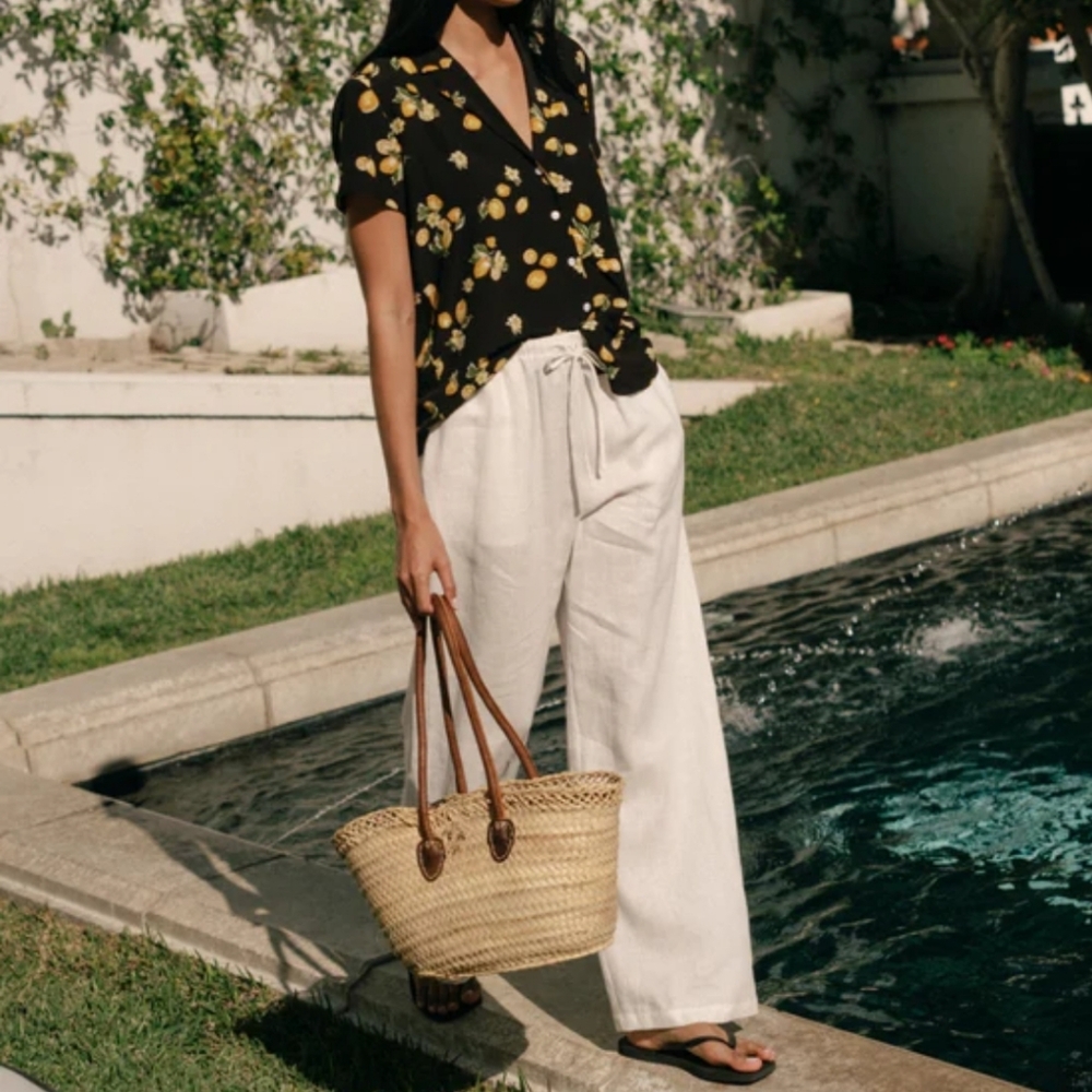 Whimsy & Row Kira Linen Pant in Coconut